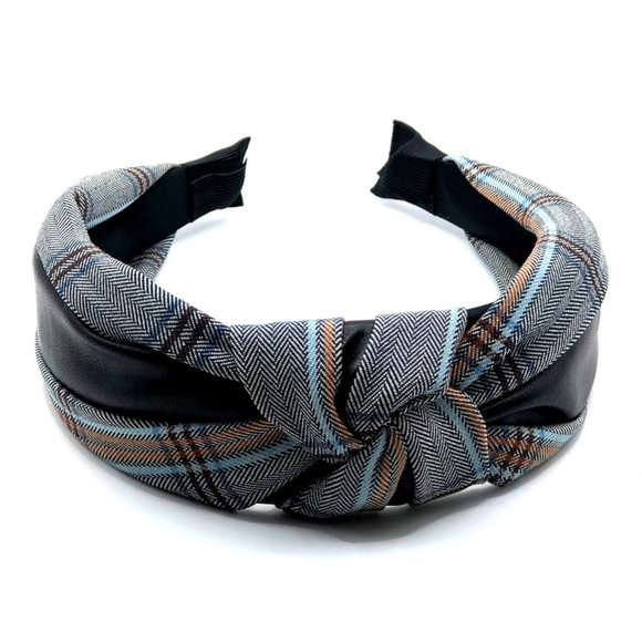 Accessories - Knot Headband in Black PU Leather
